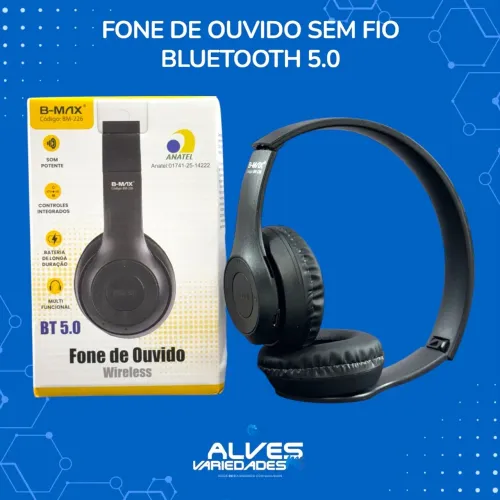 Fone de ouvido sem fio bluetooth 5.0