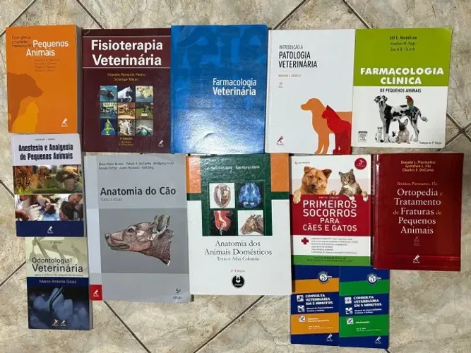Kit 13 Livros de Medicina Veterinária - Patologia, Anatomia, Farmacologia e Mais!