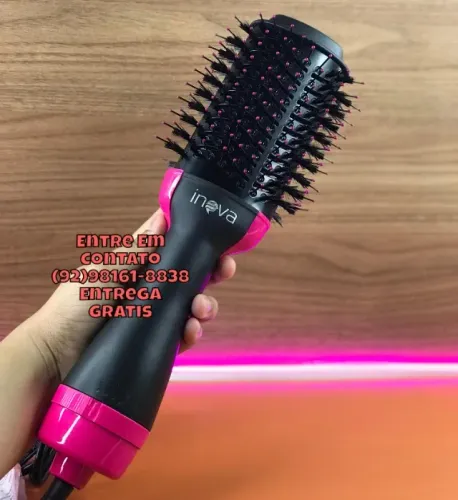 Escova Alisadora e Secadora da Inova Profissional para Todos os Tipos de Cabelo 