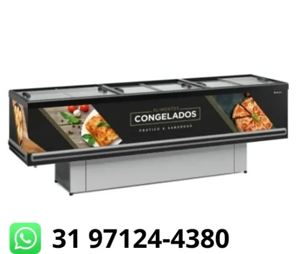 Ilha de Congelados 3M Vidro Reto Gelopar 220v