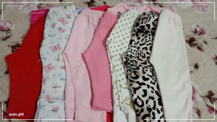 Lote de calça Tam P bebê menina