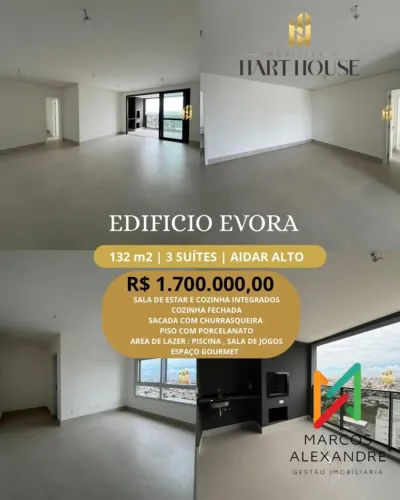 Apartamento para Venda em Cuiabá, Jardim Leblon, 3 dormitórios, 3 suítes, 5 banheiros, 2 v