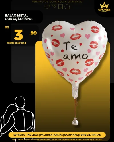 BALÃO METAL CORAÇÃO 18POL