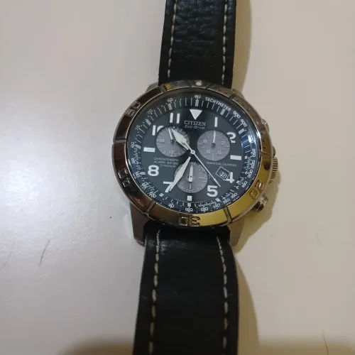 Relógio Citizen Titanium Eco Drive calendário Perpétuo alarme