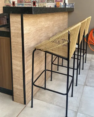 BANQUETA DE CORDA NÁUTICA PARA BALCÃO, BANCADA, ILHA GOURMET (CADA)
