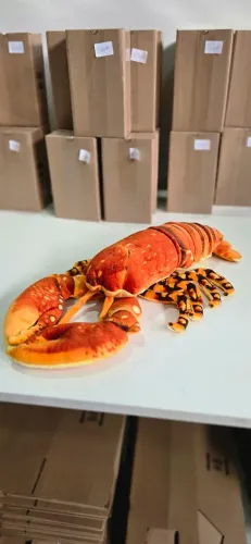 Lagosta de Pelúcia 60cm Brinquedo Realista Fundo Mar Enfeite Decorativa Inmetro Almofada