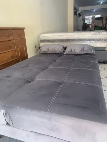 Sofá cama reclinável com catraca 