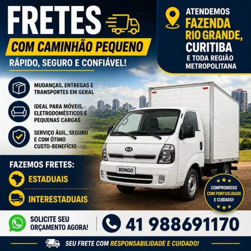 ? FRETES COM KIA BONGO - RÁPIDO E SEGURO!