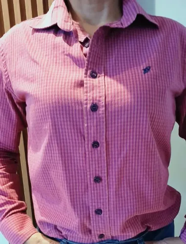 Camisa xadrez feminina manga longa- M