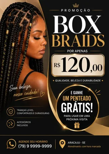 Faça uma box braids e ganhe um penteado de graça!