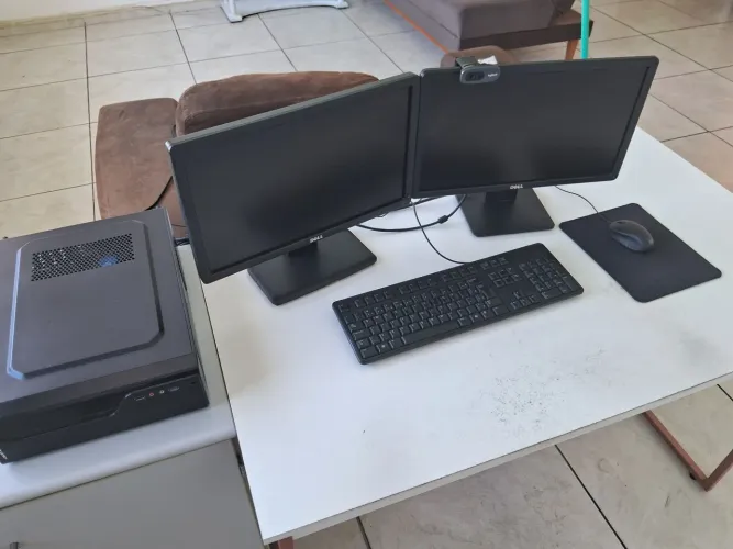 Desktop completo Home Office - Intel i3, 8GB RAM, SSD 480GB, 2 monitores, no break, webcam
