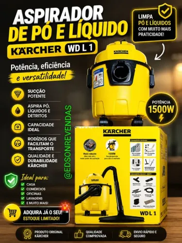 ASPIRADOR DE PÓ E LÍQUIDO KARCHER 1500W 