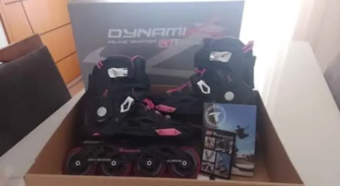 Patins Dynamix Rose ABEC-7 - Semi Novo na Caixa!