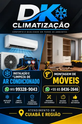 Instalação e limpeza de ar condicionado.