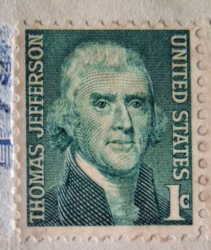 Selo postal Thomas Jefferson. 