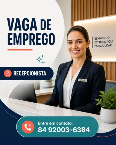 Vaga para recepcionista