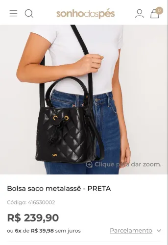 Bolsa saco metalassê