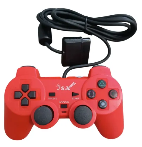 Controle PS2 e PS1 Com Fio 1,8m - Vermelho