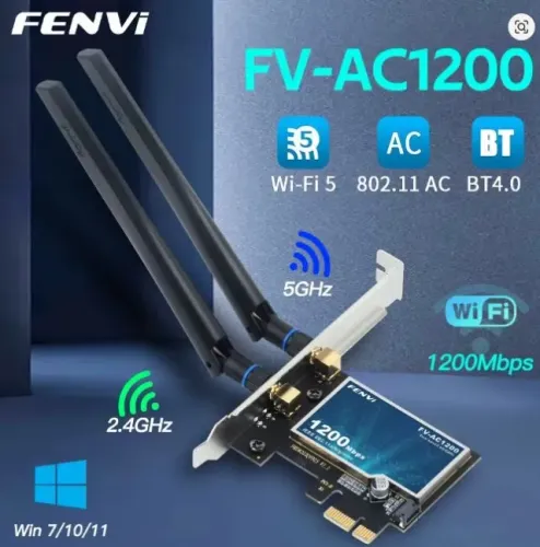 Fenvi Placa Wifi1200mbps 2.4/5ghz Com Bluetooth 4.0 Win 11