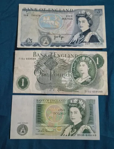 3 cédulas Inglaterra Rainha Elizabeth II
