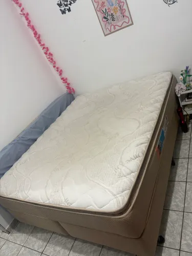 Conjunto Cama box + Colchão Queen AX Olive II AmericanFlex 1,98mx1,58m