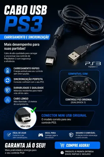 Cabo para PS3 e PS2