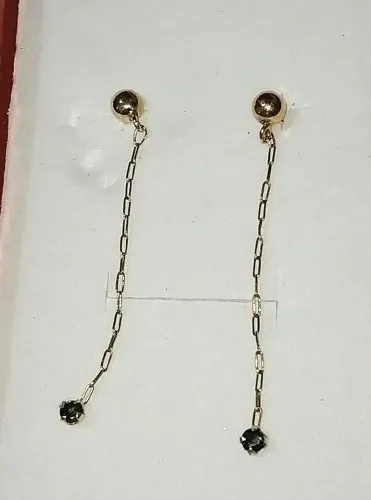 Brinco de safira em ouro 18k amarelo