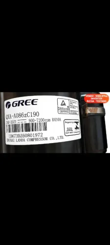 Compressor de ar condicionado inverter marca gree de 9000 BTUs gás 410