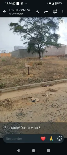Vende -se um lote no bairro Monte Belo Endereço: rua para o povoado de São Geraldo ll Lote