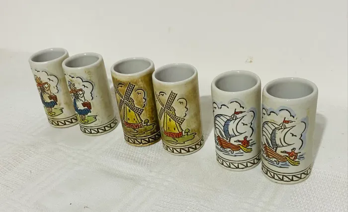 Conjunto De Copinhos Cerâmica Vintage Ceramarte Década 70
