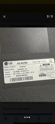 Placa mãe TV LG 42LA6200+Placa fonte da mesma