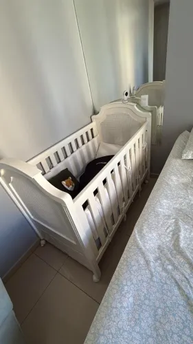 Berço Evolutivo para Bebê com Palinha Branco Fosco Linha Classic
