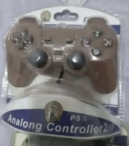 controle compatível para ps2 analógico com fio 