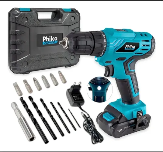 Parafusadeira e furadeira sem fio Philco + acessórios