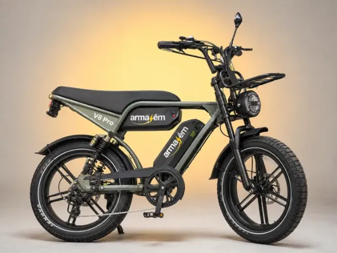 Bike Elétrica V8 PRO S 2026 (2 Baterias) - Brindes + Garantia - Até 100km de autonomia