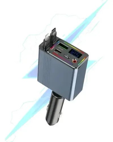 Super Carregador Veícular 4 Em 1 Turbo Usb/c