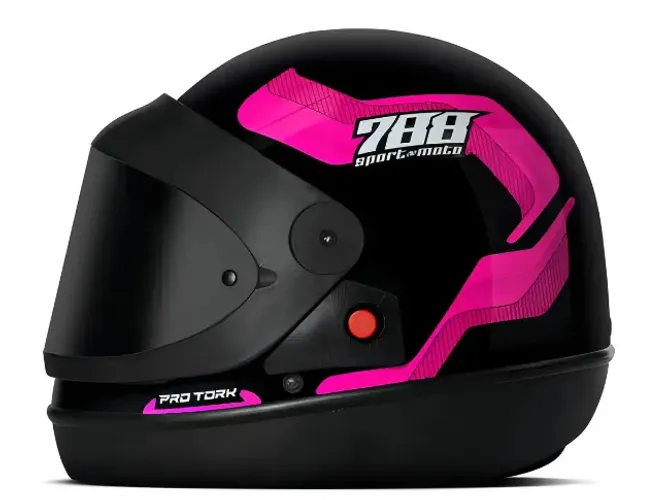 Vendo capacete feminino novo na cor rosa e tamanho 56