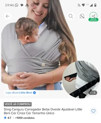 Sling canguru NOVO