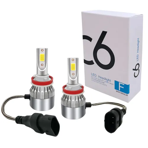 Par de Led C6 H11 lâmpadas luz branca H11