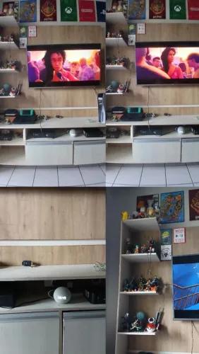 Painel de parede para TV com gavetas