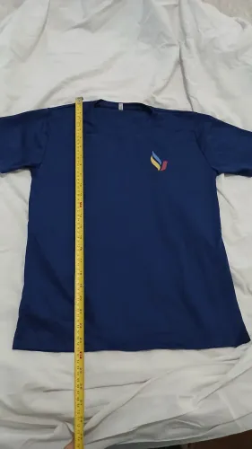 Camiseta dry fit uniforme Colégio Santa Amália Saude curta azul