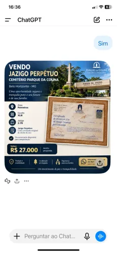 Jazigo Perpétuo no Parque da Colina - Belo Horizonte
