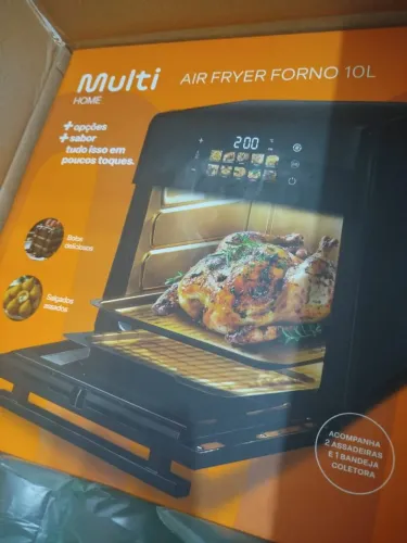 Air Fryer Forno Multi Home 10L - Nova, Lacrada + Nota Fiscal e Garantia