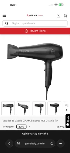 Secador de cabelo novo