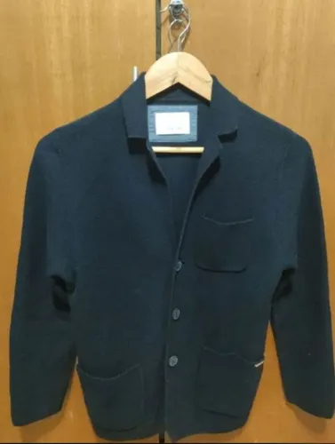 blazer infantil masculino zara tamanho 7 anos na cor azul marinho