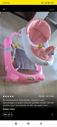 Vendo Andador cor de Rosa na Caixa