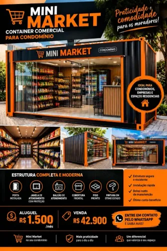 CONTAINER COMERCIAL - LOJA / MINI MERCADO / AÇAÍ / CELULAR / STAND DE VENDAS