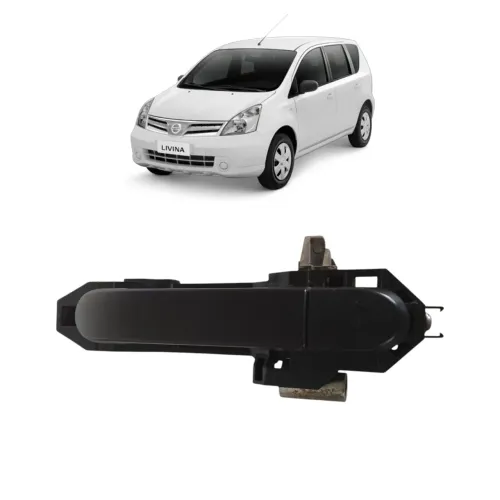 Maçaneta Externa Traseira Direita Nissan Livina 2009 2014 Preto Traseira