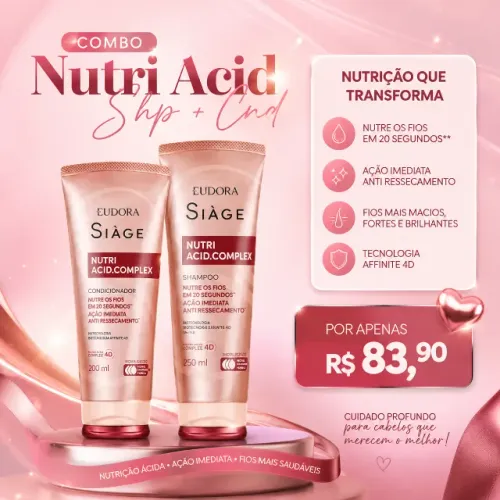 Siage shampoo e condicionador nutri acid complex