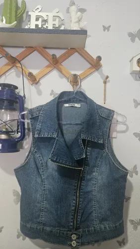 Colete jeans feminina 